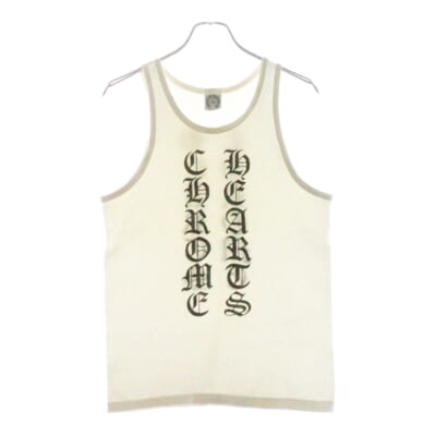 OLD CH TANK TOP オールド スクリプトロゴプリント タンクトップ ホワイト Bランク