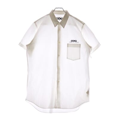 SHORT SLEEVE SHIRT ロゴプリント半袖シャツ ホワイト SZ-B016 Aランク