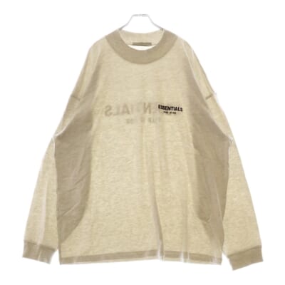 L/S T-SHIRT フェルトロゴ 長袖Tシャツ ロンT グレー Sランク
