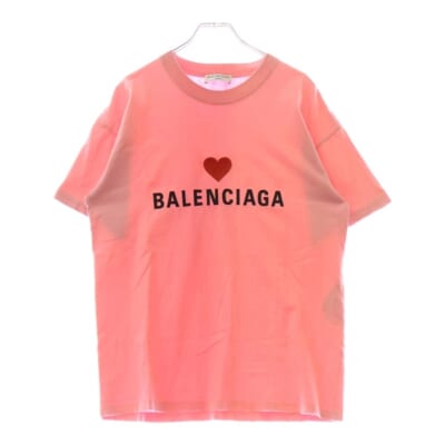 Logo With Heart T-Shirt ハートロゴ刺繍ダメージ加工半袖Tシャツ ピンク 612965 TLVC3 Aランク
