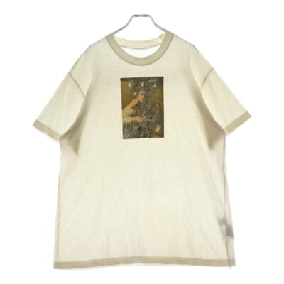 21AW T-Shirt フォトプリント オーバーサイズ半袖Tシャツ ホワイト OMAA038F21JER005 Bランク
