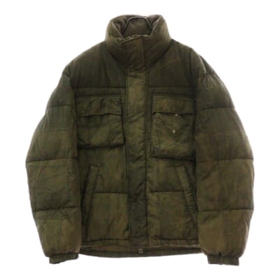 W-ROLFFOS JACKET ト転写プリントナイロンジップアップダウンジャケット A10793 ベージュ Bランク