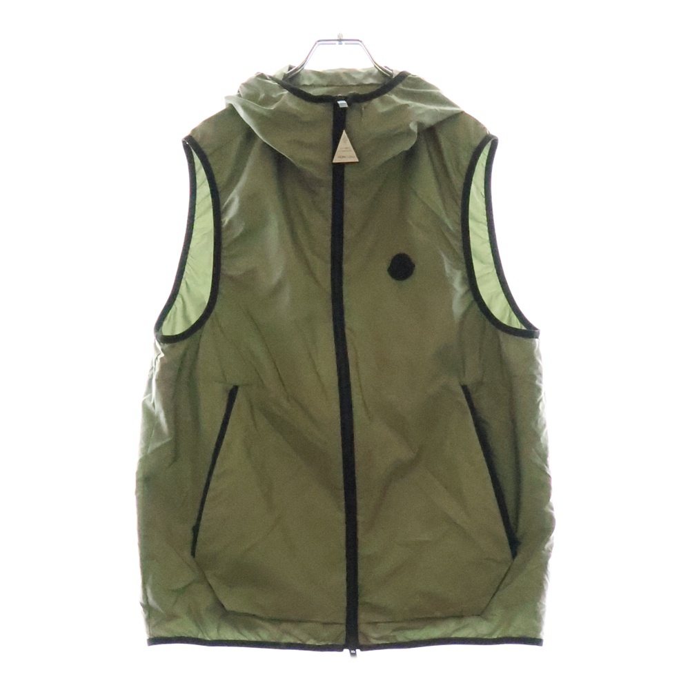 Moretan Vest ジップアップナイロンフーデットベスト カーキ K10911A00172 Sランク