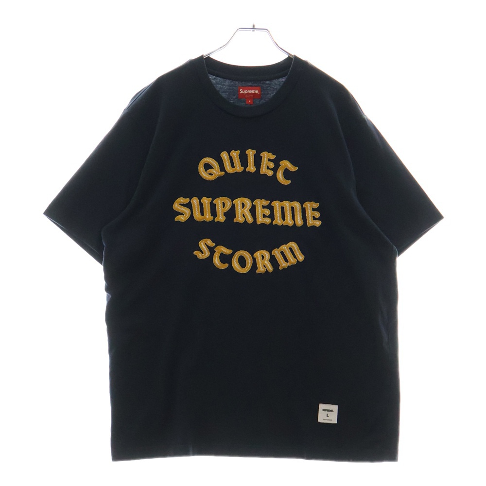 21AW Quiet Storm S/S Tee ロゴ 刺繍 半袖 Tシャツ ネイビー Aランク