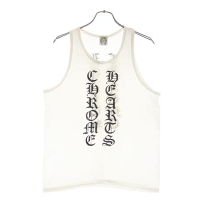 CH TANK TOP OLD スクリプトロゴプリントタンクトップ ホワイト Bランク