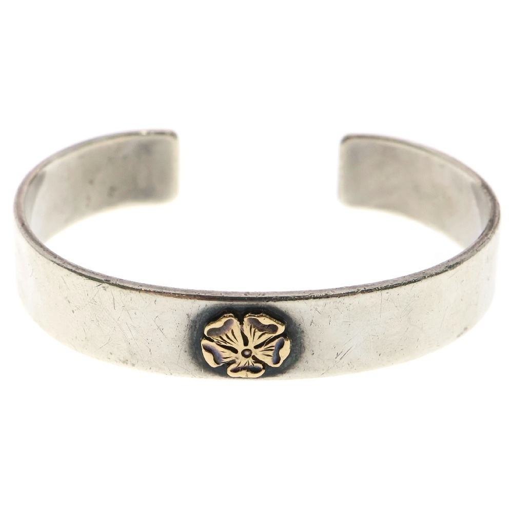 ローズ平打ちブレスS バングル シルバー/ゴールド Bランク