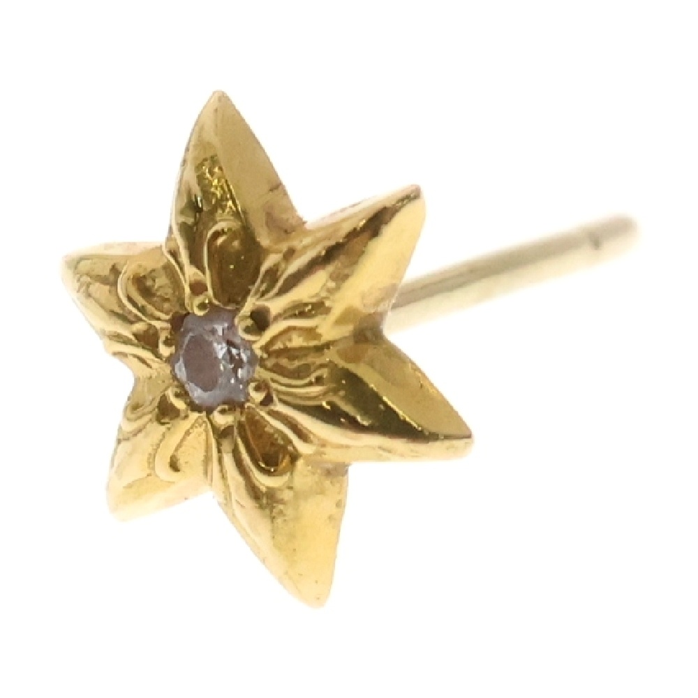 22K CO STAR DIA スタースタッド 1ダイア ピアス ゴールド Bランク