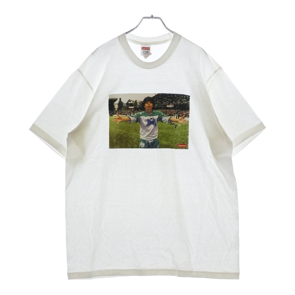 24SS Maradona Tee マラドーナ フォトプリント クルーネック半袖Tシャツ カットソー ホワイト Sランク