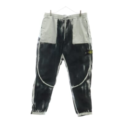 HAND SPRAYED ロゴパッチ ハンドスプレー エアブラシ ストレッチパンツ グレー/ブラック 7815318T3 V0041 Bランク