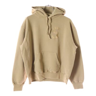 23SS Overdyed S Logo Hooded Sweatshirt オーバーダイ Sロゴ プルオーバースウェットパーカー フーディ ベージュ Sランク
