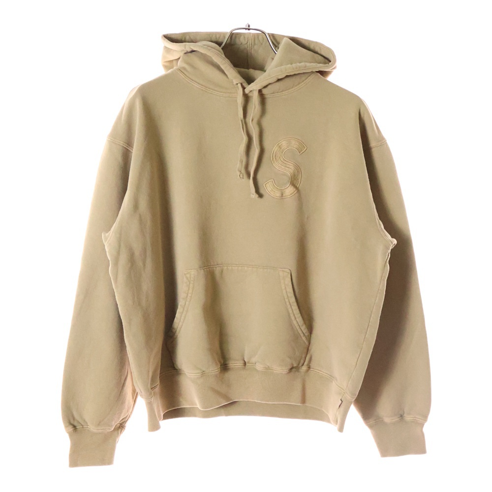 23SS Overdyed S Logo Hooded Sweatshirt オーバーダイ Sロゴ プルオーバースウェットパーカー フーディ ベージュ Sランク