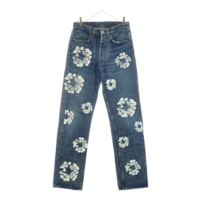 ×Levi's Denim Pants リーバイス501 花柄 デニムパンツ ジーンズ インディゴ DT-S22-0000-010 Bランク