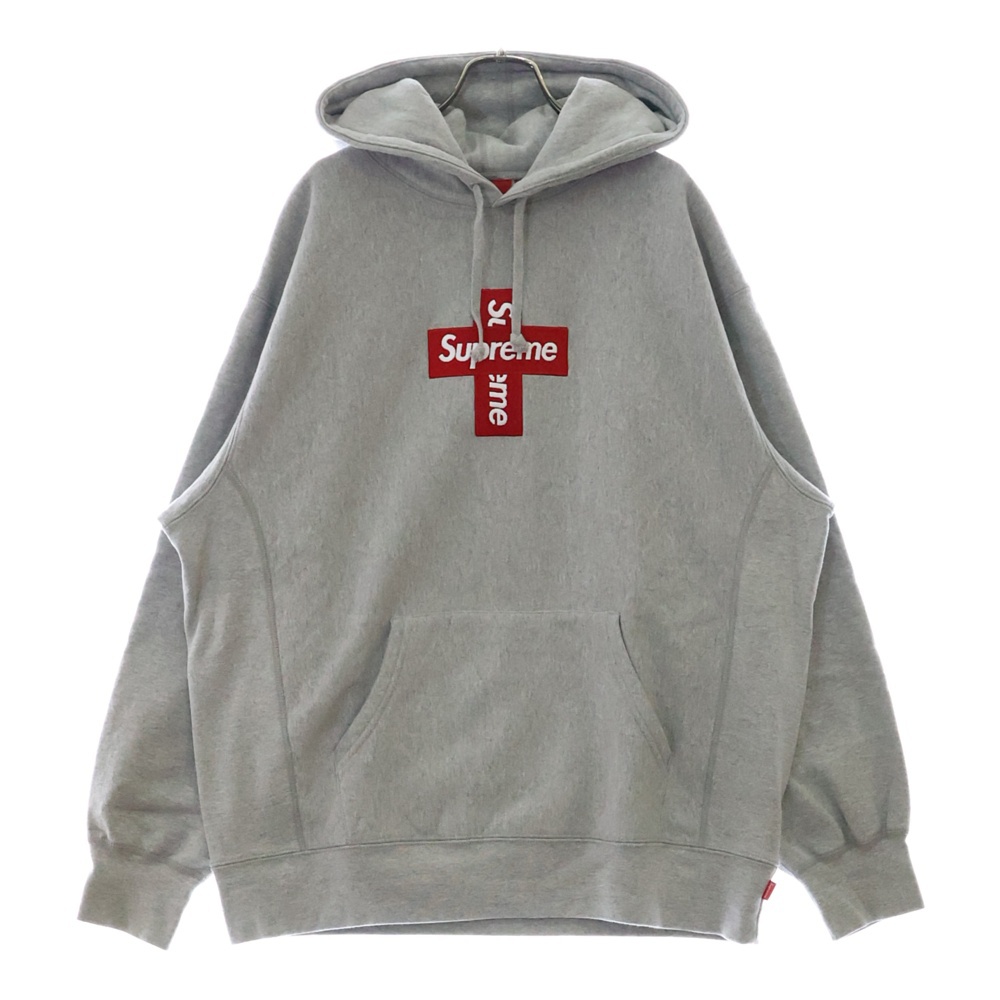 20AW Cross Box Logo Hooded Sweatshirt クロスボックスロゴ フーデッド スウェットシャツ プルオーバーパーカー グレー Bランク