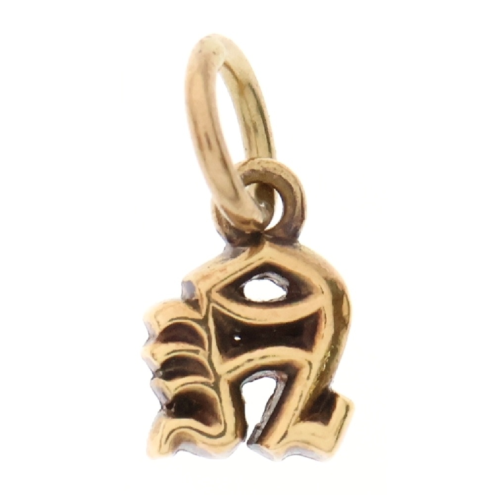 22K ALPHABET CHARM N アルファベットチャーム イニシャル ペンダントトップ ゴールド Bランク