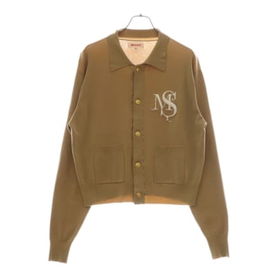 25SS M.S. CREST CARDIGAN 胸ロゴ刺繍 クレスト カーディガン ベージュ M25K6KN001 Aランク