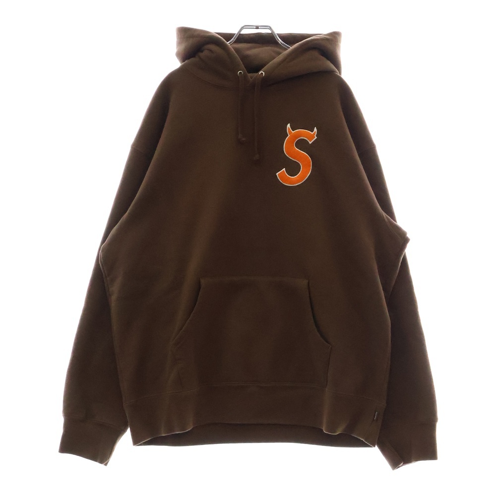 22AW S Logo Hooded Sweatshirt Sロゴ プルオーバー スウェットフーディ パーカー ブラウン Bランク
