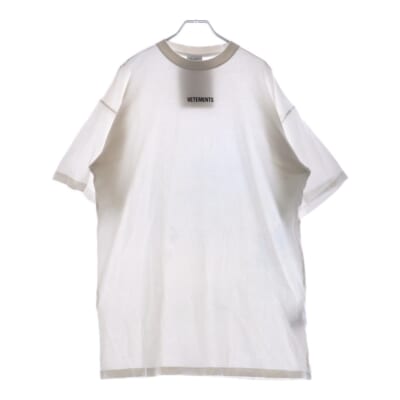 21SS Logo Patch Tee UE51TR540W オーバーサイズ ロゴパッチ半袖Tシャツ カットソー ホワイト Bランク