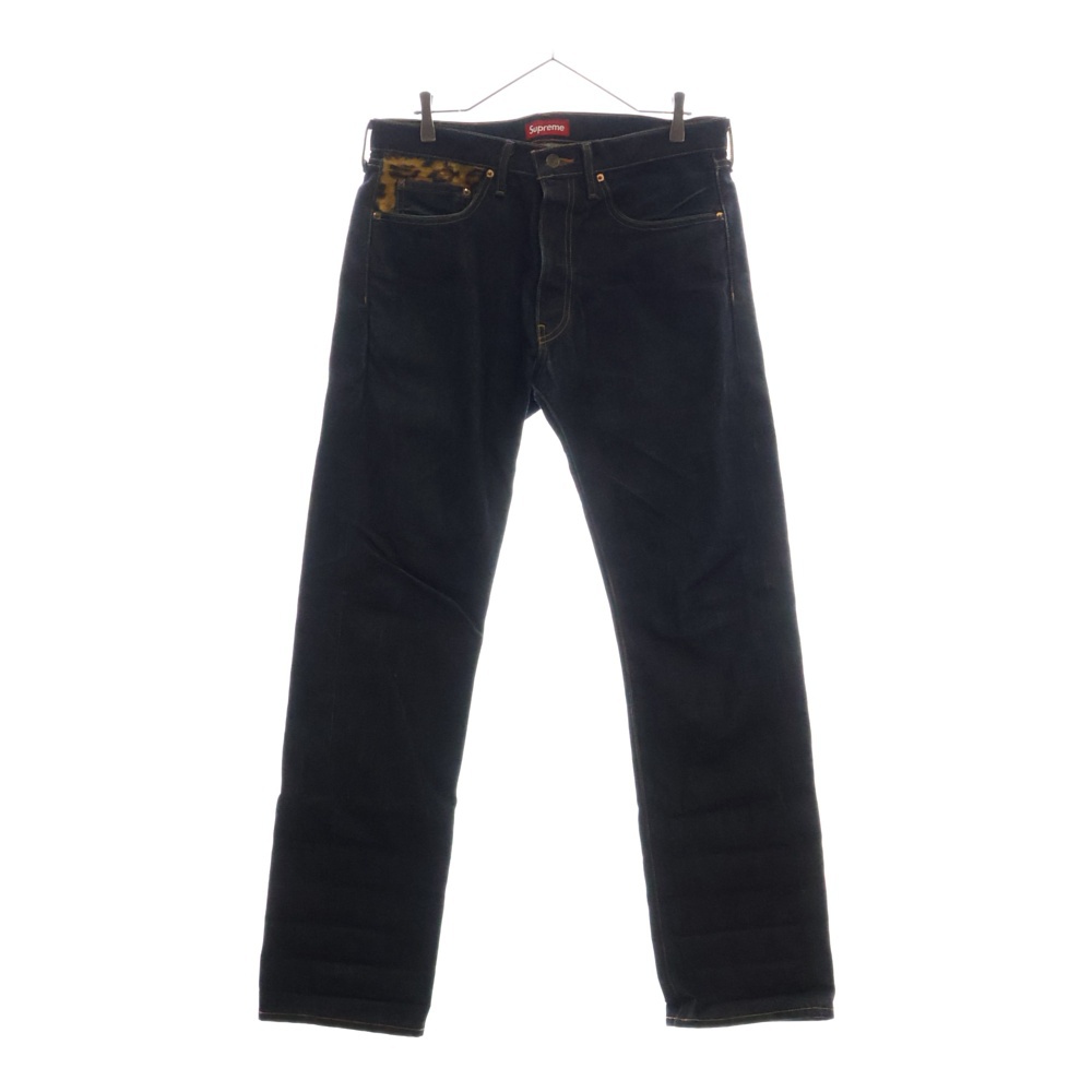 12AW ×Levi's 505 Jeans Leopard リーバイス レオパードポケット ジップフライ デニムパンツ インディゴ Aランク