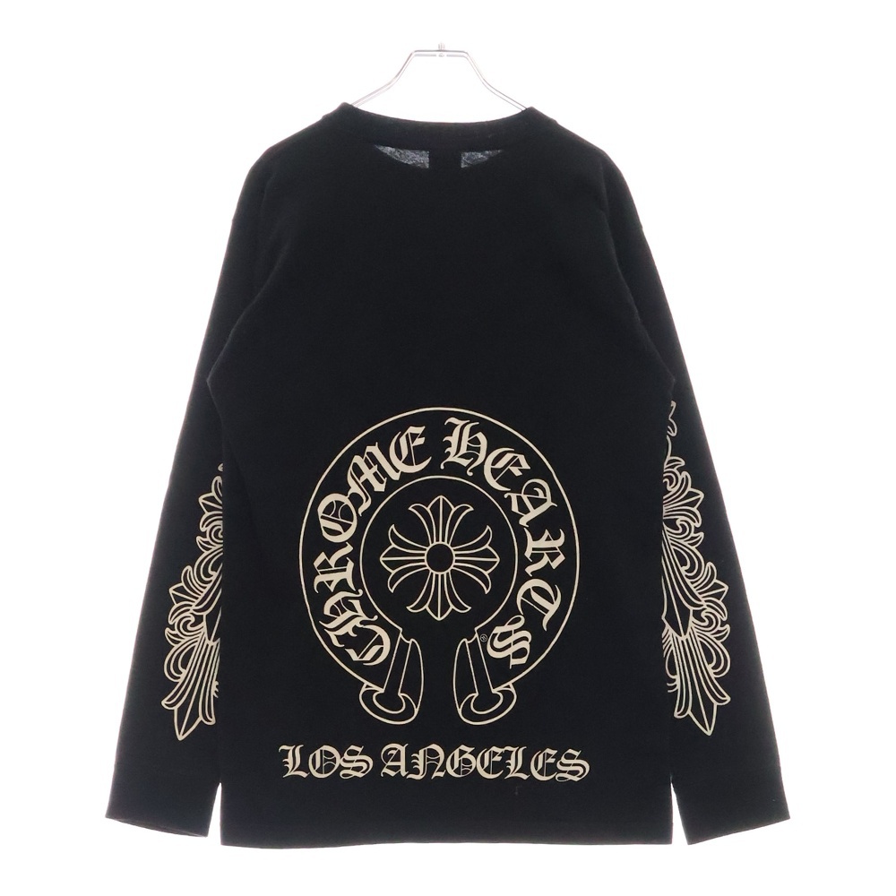 CH L S 1 NECK LOGO ネック ロゴプリント 長袖Tシャツ ロングスリーブカットソー ブラック Bランク