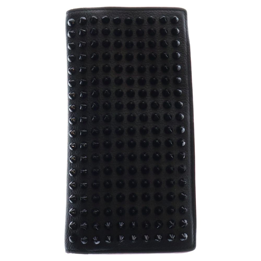Naxos Wallet 3165049 ナクソス ウォレット スタッズ スパイク 長財布 二つ折り財布 ブラック/レッド Bランク