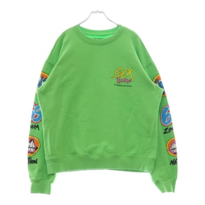 21AW MATTY BOY PPO SEXRCD SWTSHRT マッティボーイ セックスレコードクルーネックスウェットトレーナー グリーン Bランク