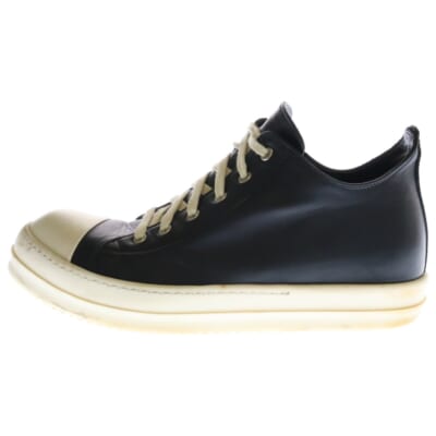 23SS LOW SNEAKS ラモーンズ レザーローカットスニーカー ブラック RU01C4891 Bランク