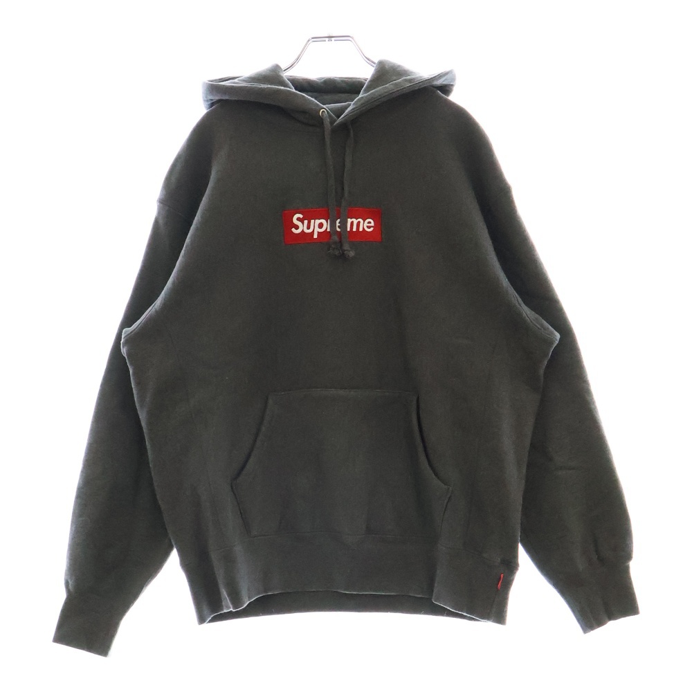 21AW Box Logo Hooded Sweatshirt ボックスロゴ フーデッド スウェットシャツ チャコールグレー Bランク