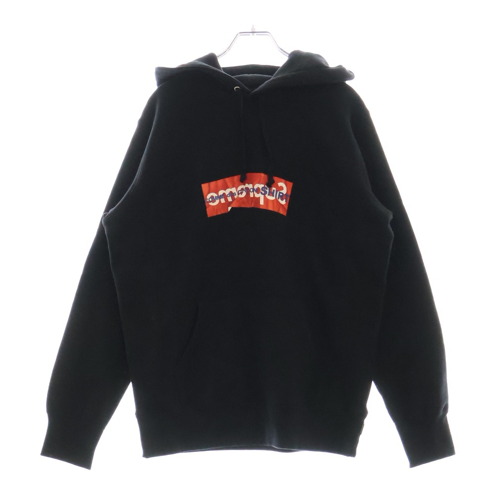 17SS×COMME des GARCONS SHIRT Box Logo Hooded Sweatshirt コムデギャルソン ペーパーアートボックスロゴスウェットプルオーバーパーカー ブラック Bランク