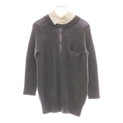13AW 付け襟 ドッキング ニットセーター 13AWLU614 グレー Bランク