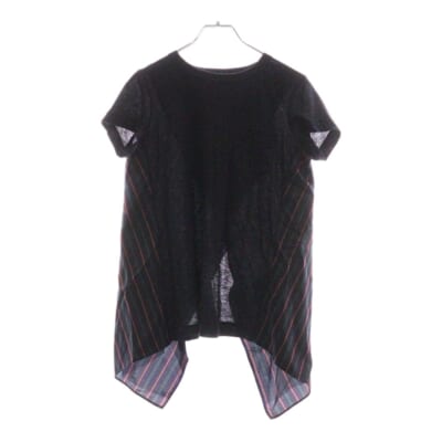 17AW バックレースデザイン クルーネック半袖Tシャツカットソー 17-03236 ネイビー レディース Aランク