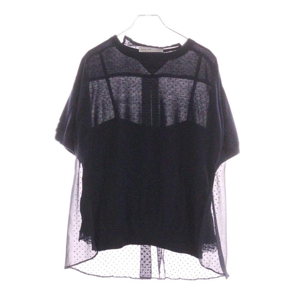 15SS キャミソールドッキング バックレース クルーネックスウェットTシャツ 15SSLU928 ネイビー レディース Bランク