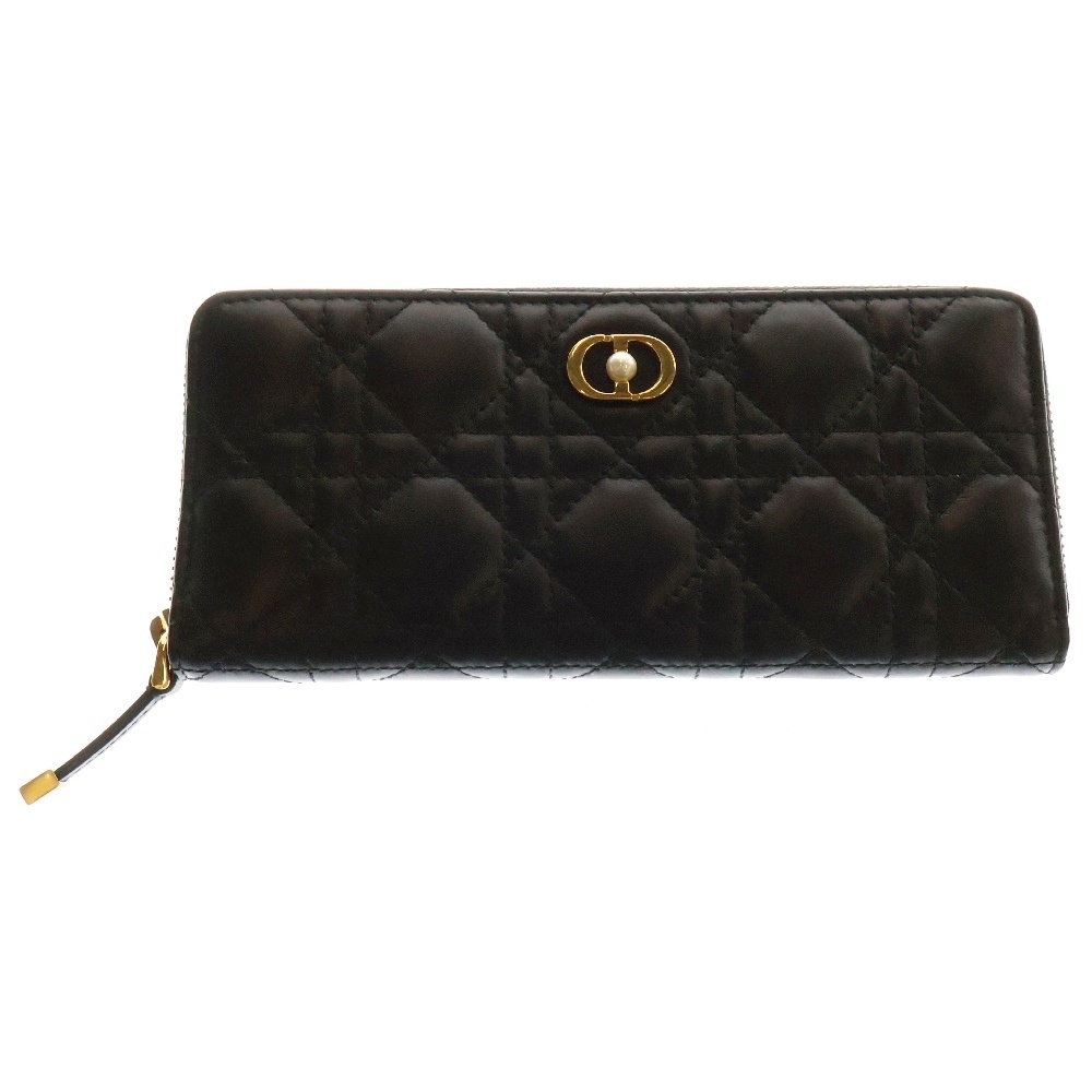 Jolie Voyageur ヴォワヤジュール ミスカロ カナージュ スリムロングジップウォレット ブラック レザー ゴールド金具 長財布 S5208UNTZ_M900 Sランク