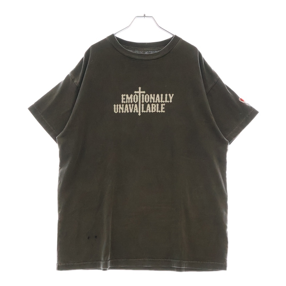 CRAZON TEE VINTAGE BLACK ロゴプリント 半袖Tシャツ カットソー グレー EU-YS8-0000-054 Aランク