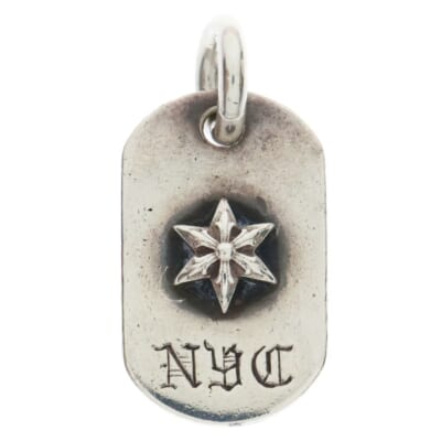 RAISED DOGTAG レイズド ドッグタグ ネックレストップ 925 シルバー NYC ペンダントトップ Bランク