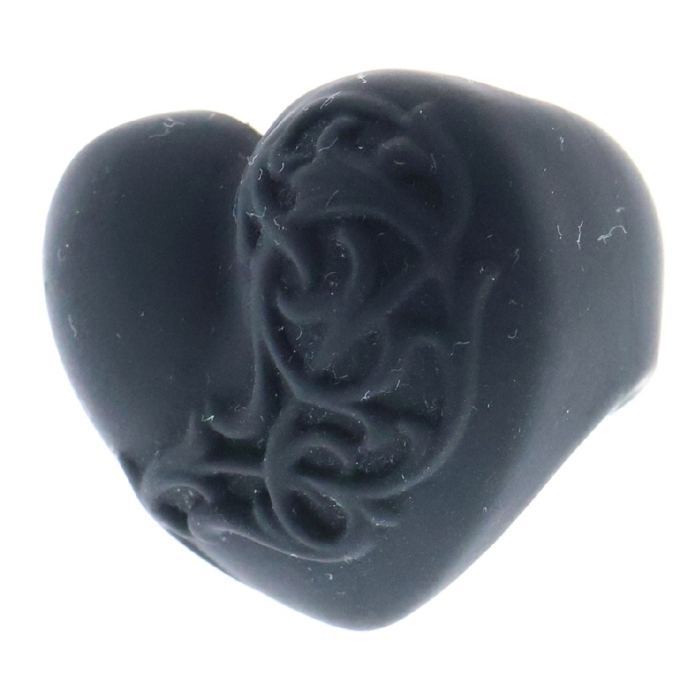 HEART PLSTC RING ラバーハートリング ブラック Sランク