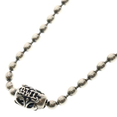 Large Ball Chain Necklace ラージ ボールチェーン クロス ネックレス シルバー Bランク