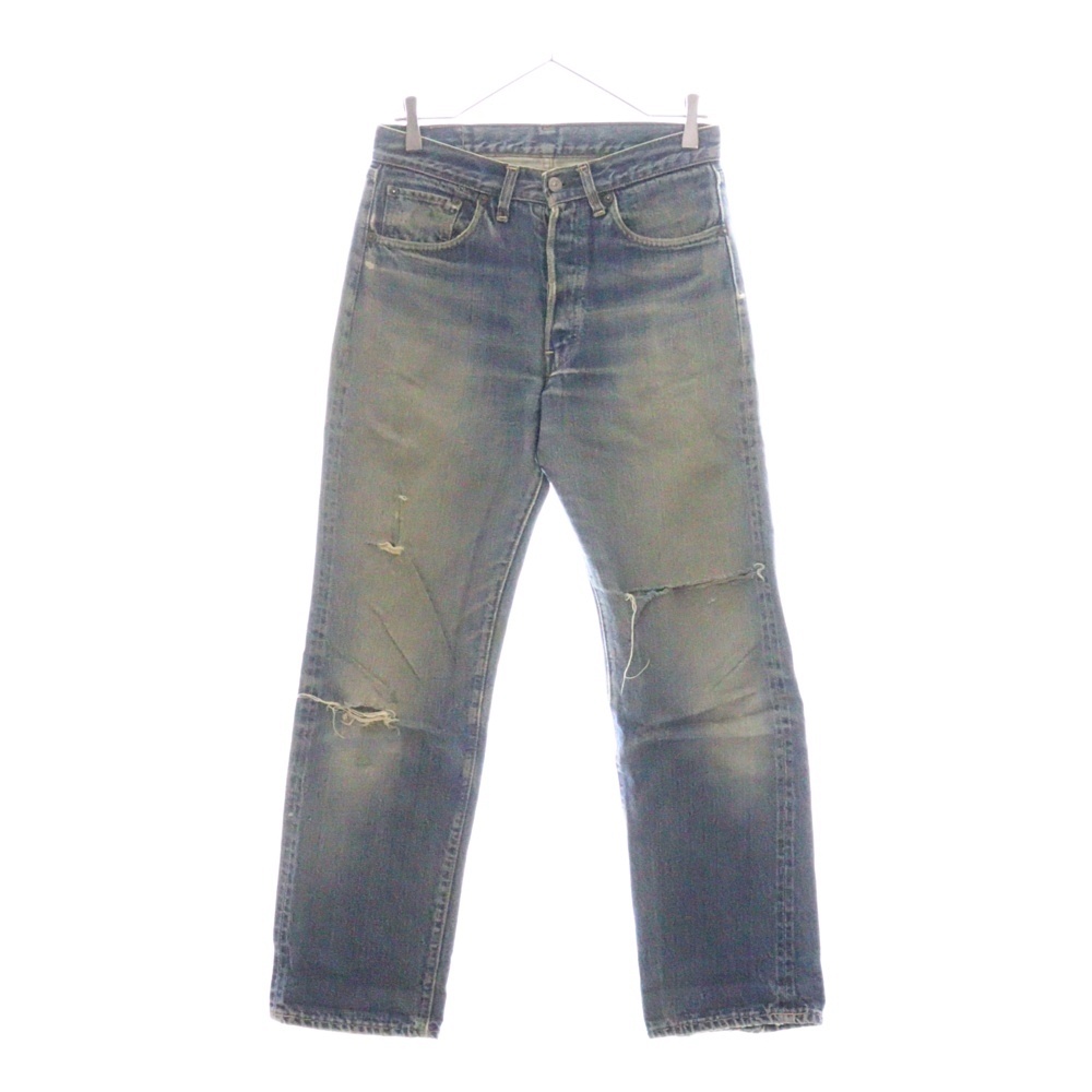 70S VINTAGE 501 BIG E 後期 ヴィンテージ ボタン裏2 セルビッチ ボタンフライ デニムパンツ インディゴ Bランク