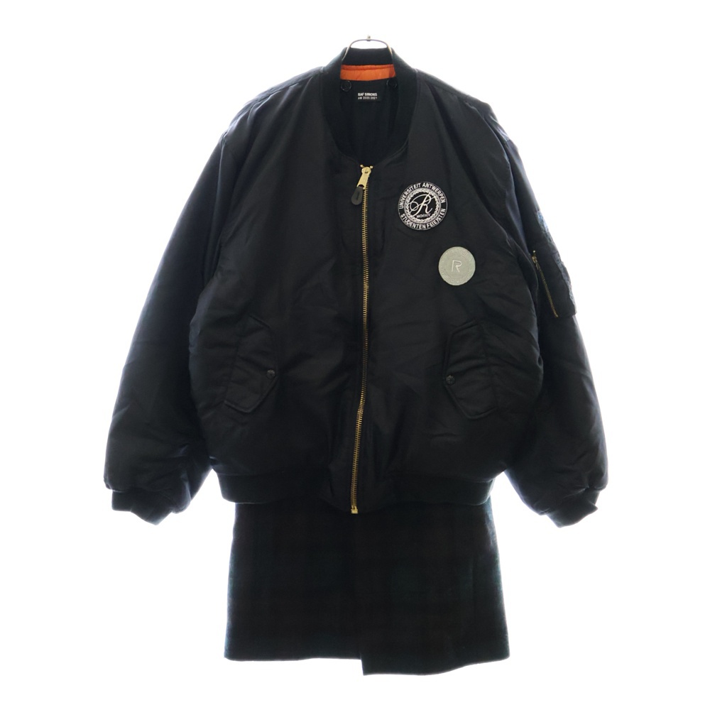 20AW NYLON PATCHED BOMBER WITH WOOL ELONGATION レイヤードボンバージャケット ブラック 202-620 Bランク