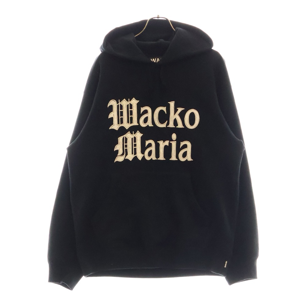 24SS HEAVY WEIGHT PULLOVER HOODED SWEAT SHIRT TYPE-2 リメイクカスタムロゴ刺繍 ヘビーウェイト スウェット プルオーバーパーカー ブラック 24SSE-WMC-SS02 Bランク