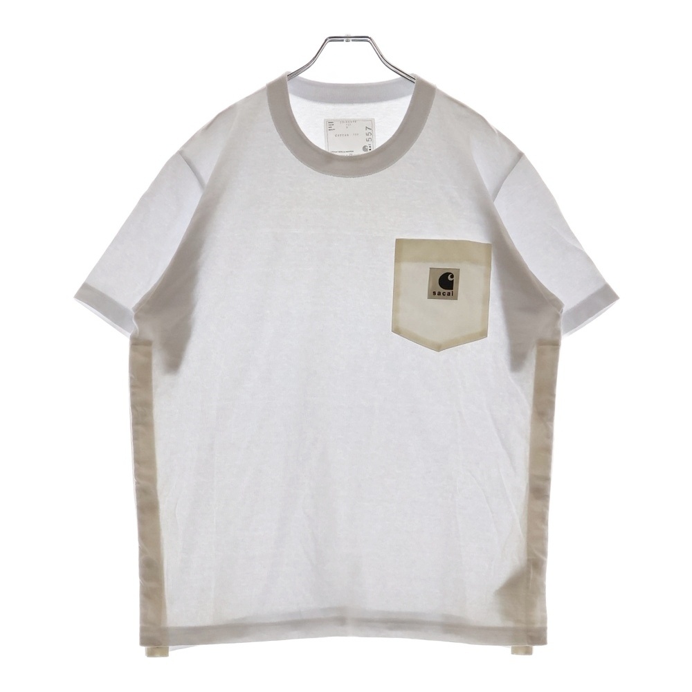 23AW × Carhartt WIP T-shirt カーハートダブリューアイピー ポケット クルーネック半袖Tシャツ カットソー ホワイト 23-0557S Bランク