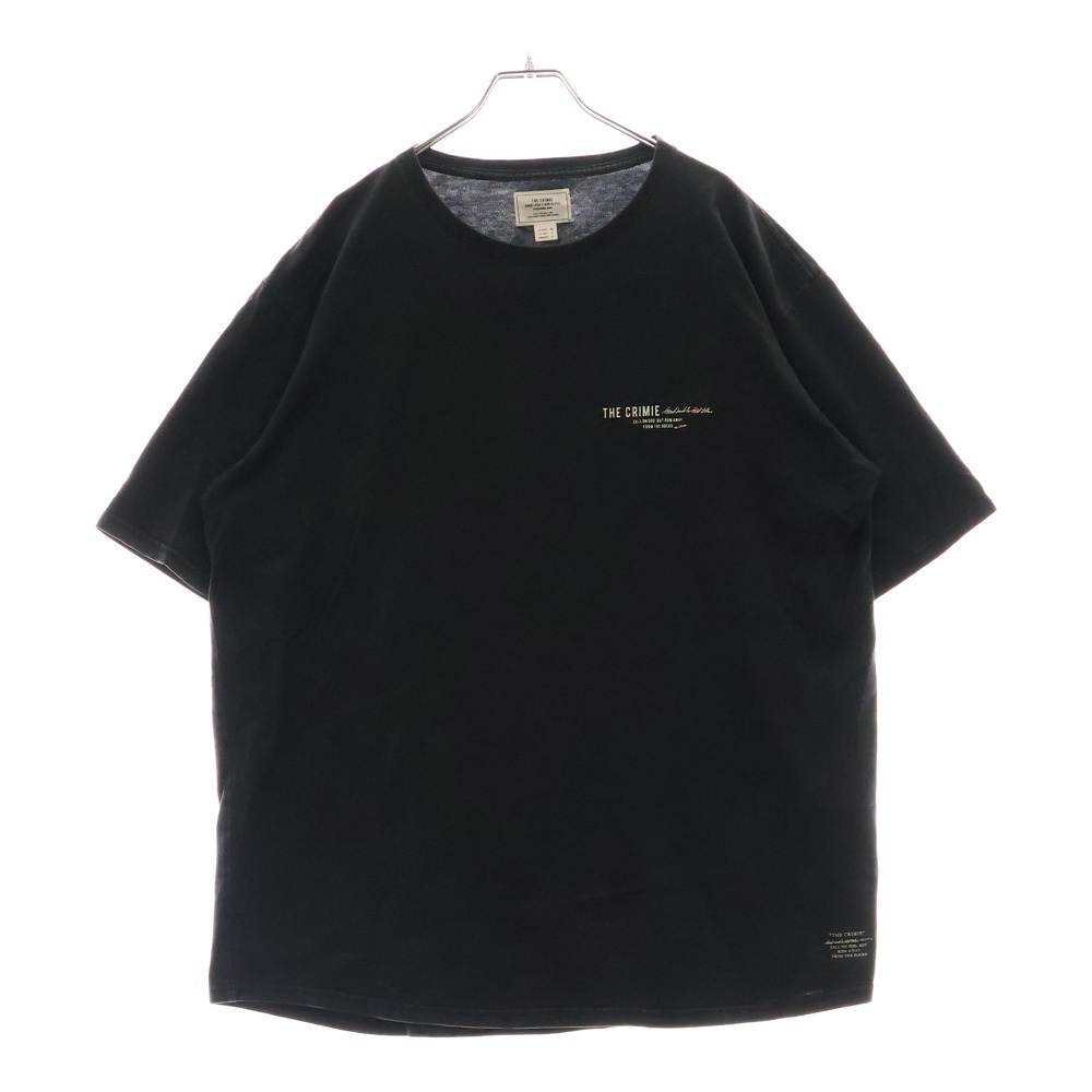 VINTAGE OVERDYE BIG TEE ヴィンテージ オーバーダイ グラフィックプリント クルーネック半袖Tシャツ カットソー ブラック CR1-02L5-CS01 Bランク