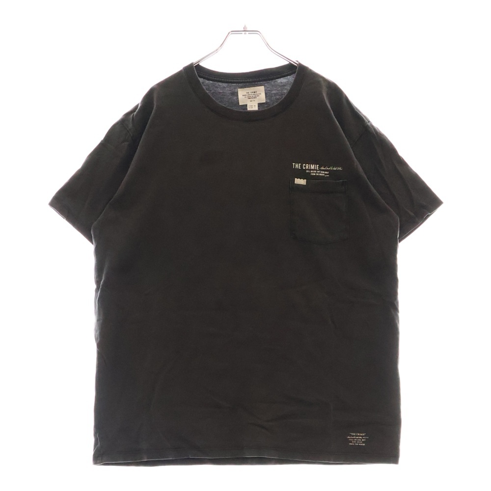 VINTAGE OVERDYE THE CR POCKET T SHIRT ヴィンテージ オーバーダイ グラフィックプリント ポケット クルーネック半袖Tシャツ ブラック CR1-02A1-CS01 Bランク