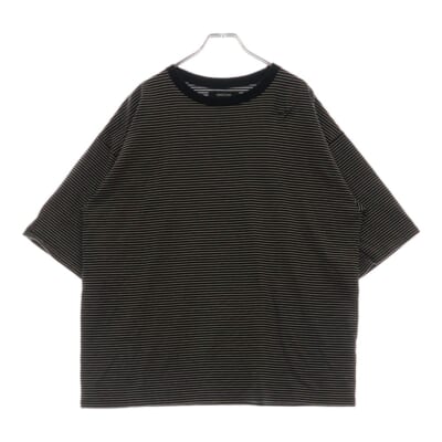 22SS ボーダー クルーネック半袖Tシャツ カットソー ブラック/ホワイト 2304-6003-97-M2 Bランク
