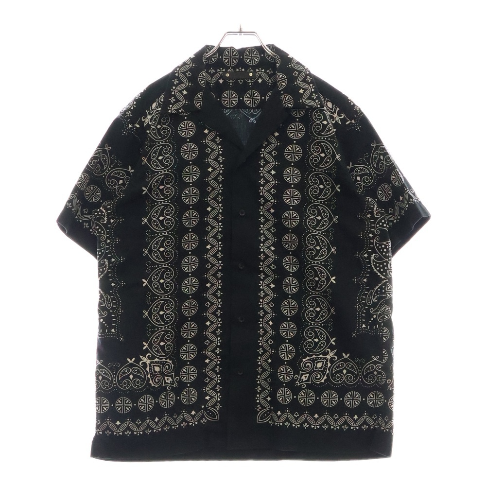 21SS Bandana Shirt バンダナ オープンカラー 半袖シャツ ブラック 2104-5004-97-032 Bランク