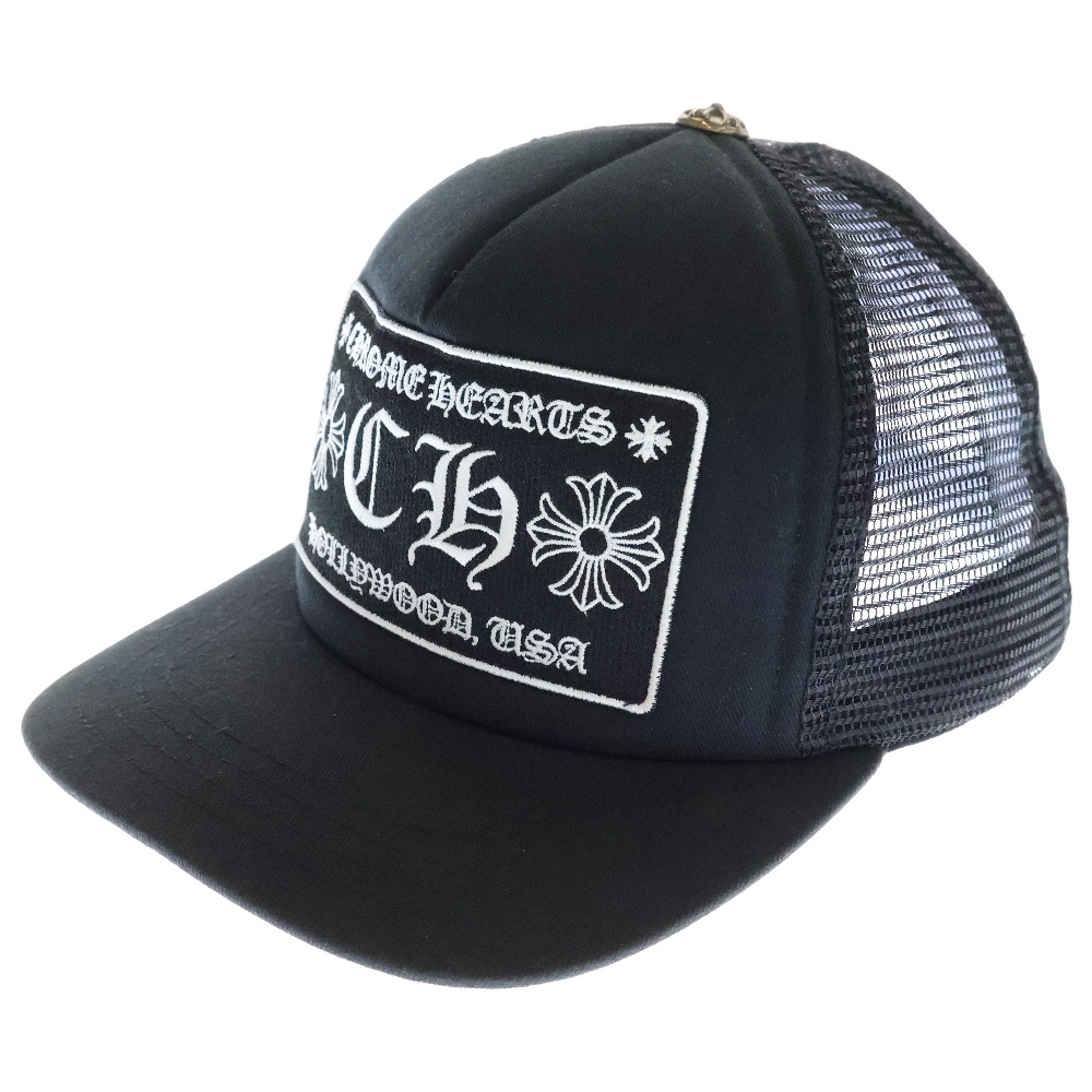 TRUCKER CAP CHパッチ メッシュ トラッカーキャップ クロスボール付 帽子 ブラック Bランク