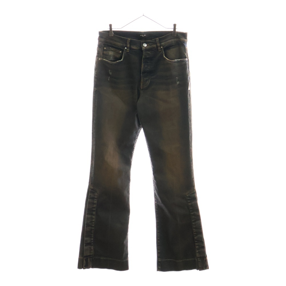 23AW STACK FLAIR JEANS ユーズド加工 裾スナップボタン スタックフレアジーンズ デニムパンツ インディゴ PS23MDF001 Sランク