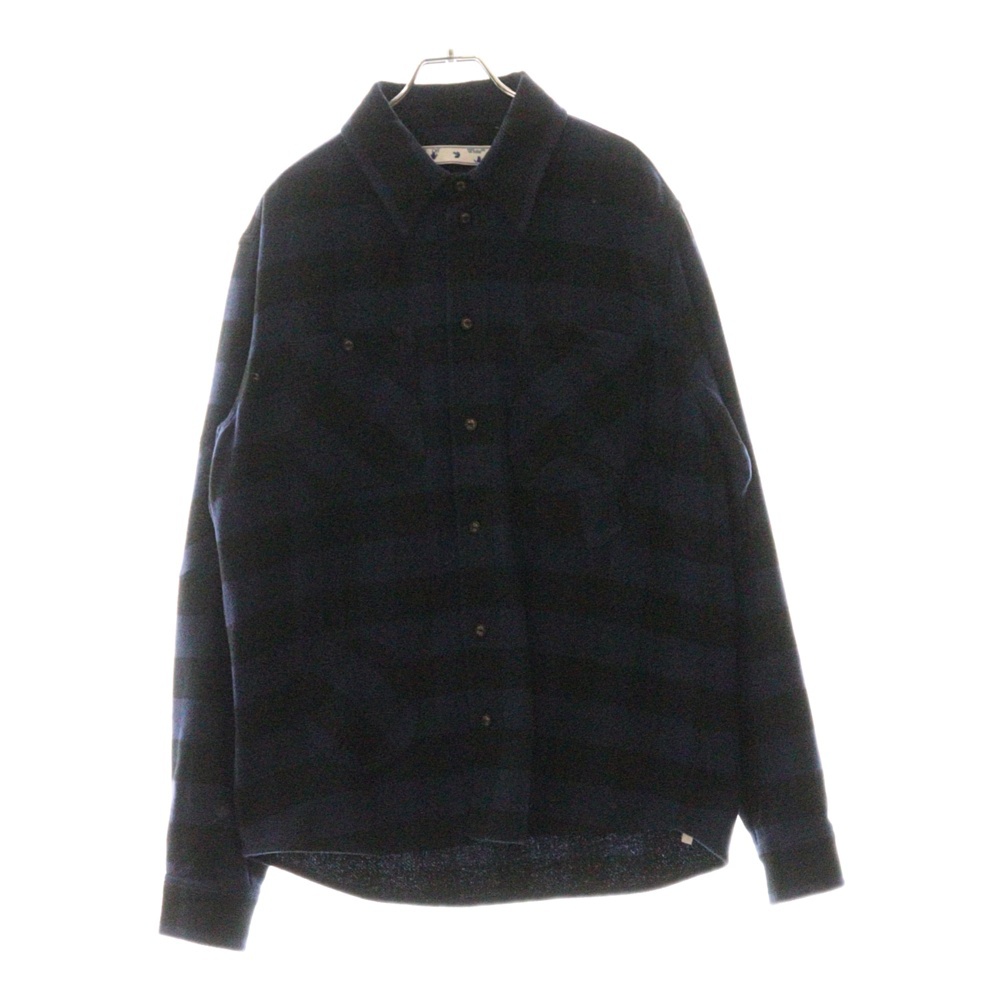 21AW Special Flannel Shirt チェック柄 コットン 長袖 シャツ ブルー/ブラック OMGA188F21FAB001 Bランク