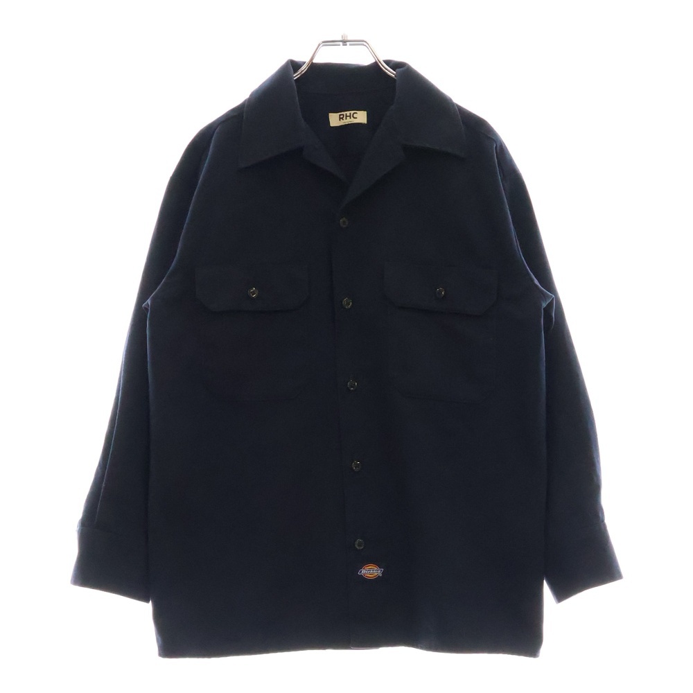 ×Dickies ディッキーズ ツイル ワーク 長袖シャツ ネイビー レディース Bランク