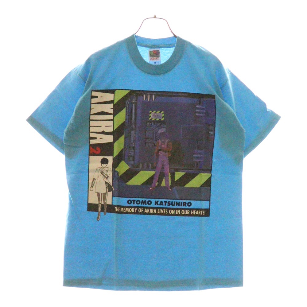 90S AKIRA アキラ2巻 ヤンマガ懸賞限定 フルーツタグ 表紙プリント半袖Tシャツ ブルー Aランク