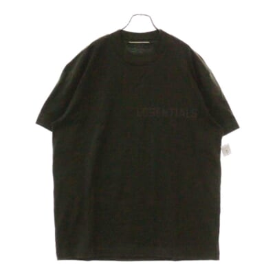 ラバーロゴプリント クルーネック 半袖Tシャツ カットソー オリーブ Aランク